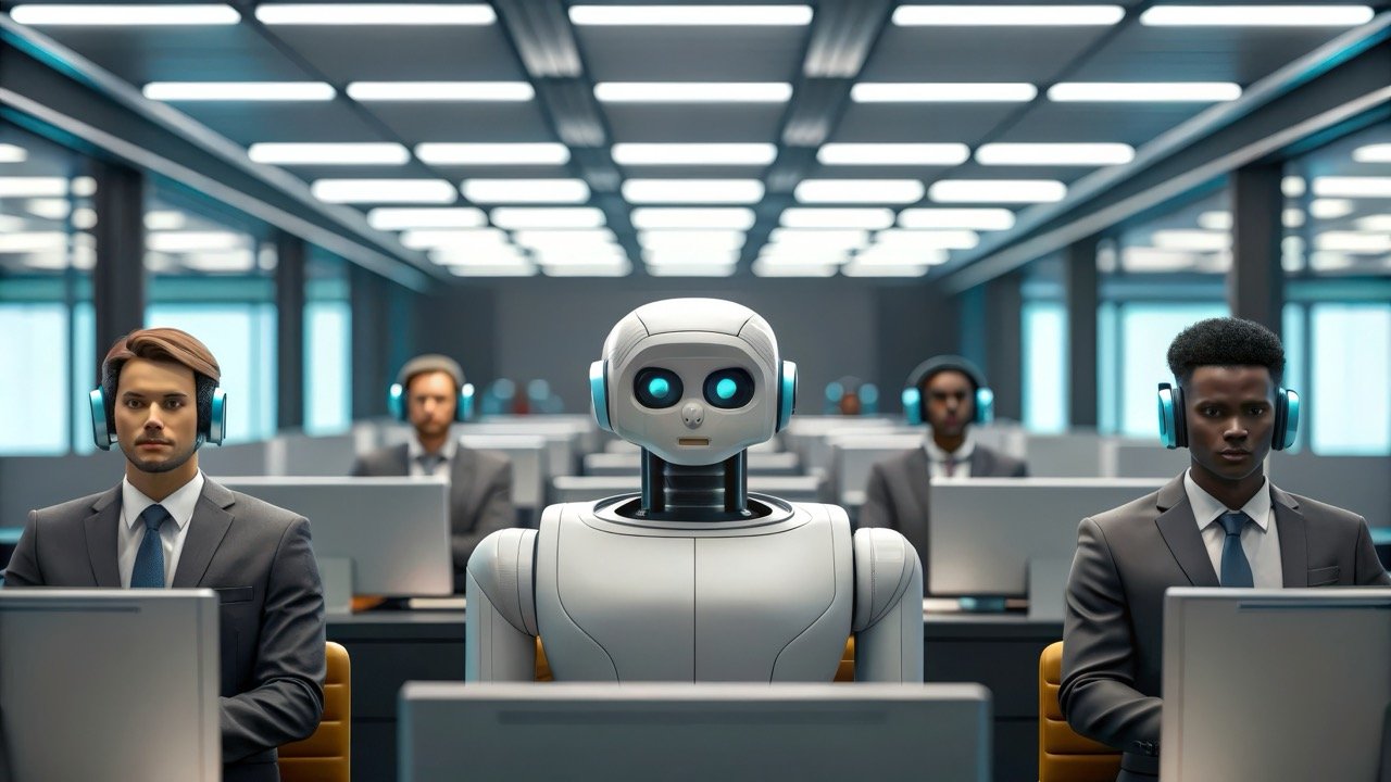 AI Human Collaboration HITL Will AI Replace Marketing Brands at Play Funny AI image of AI working with humans in hybrid intelligence model