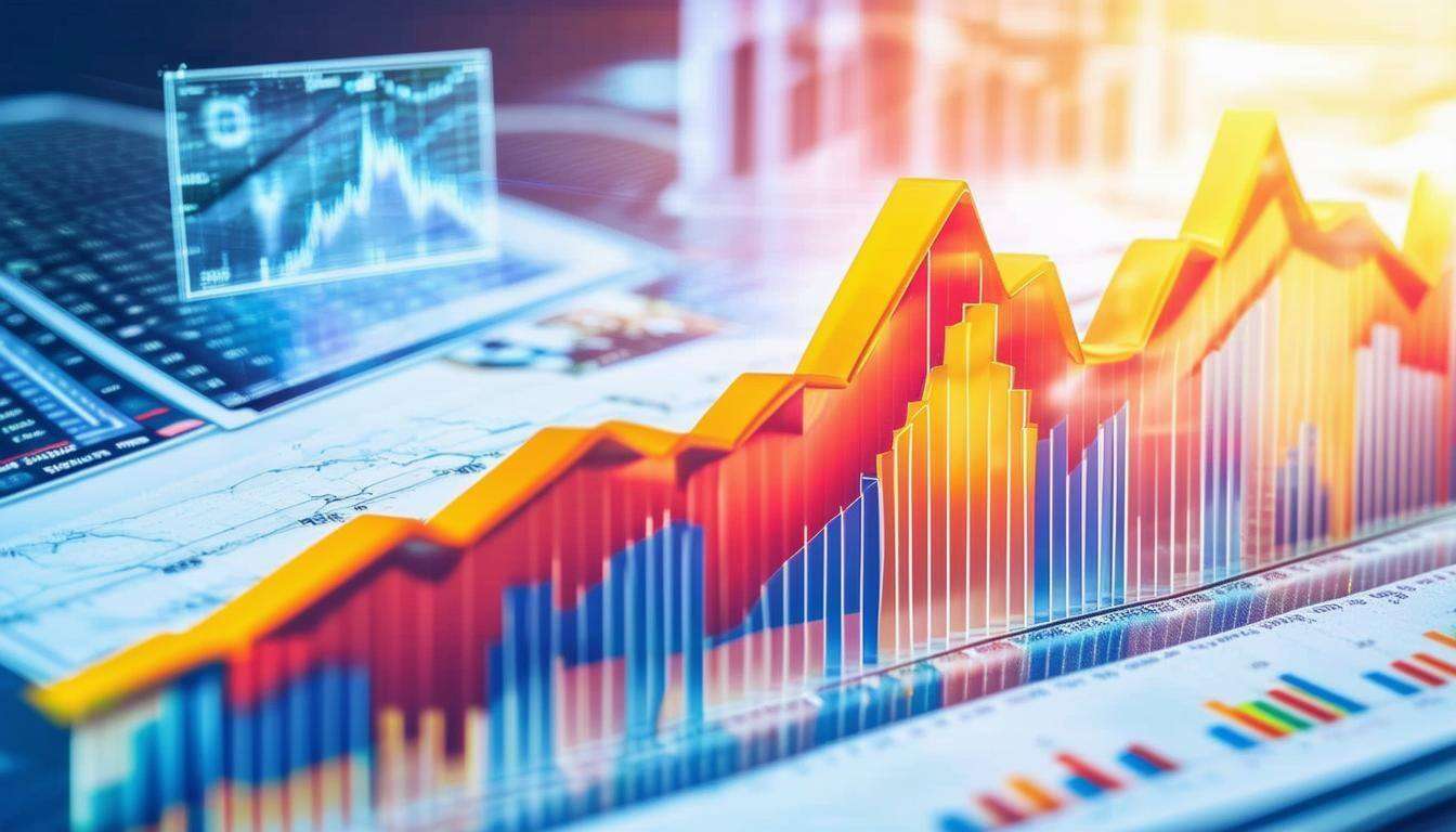 colorful charts showing increase in efficiency and profit