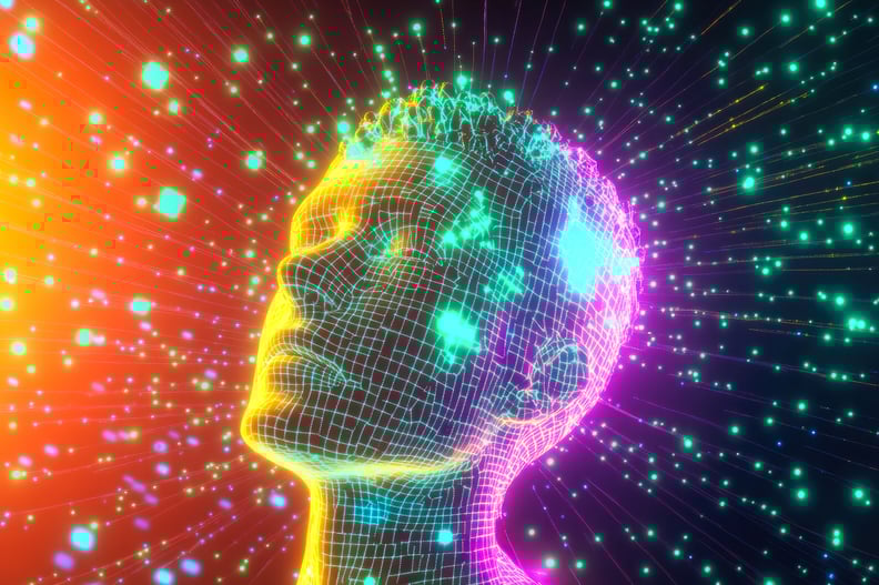 An image of an AI head processing data to demonstrate how AI search or generative engines process content to determine authority and expertise